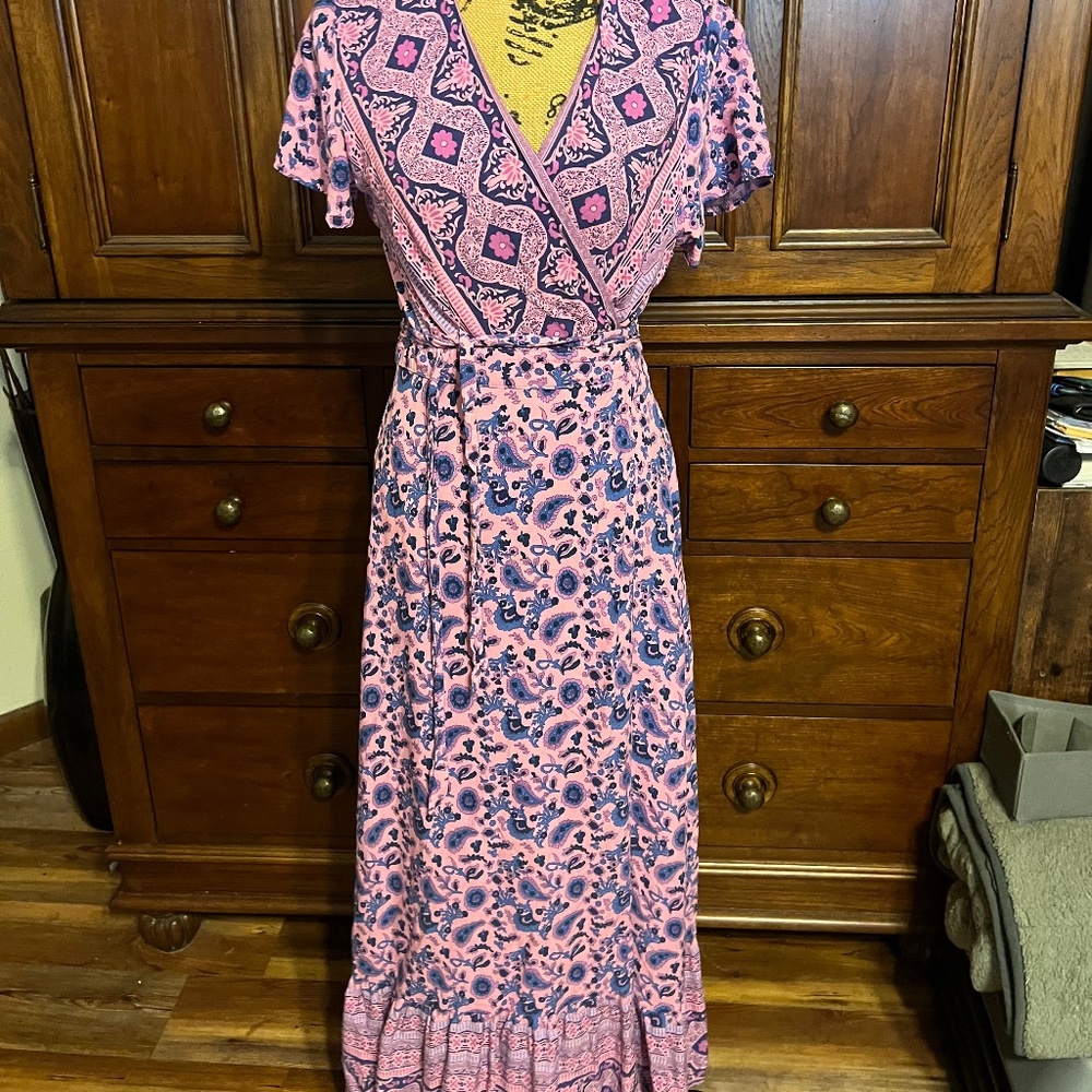 Wrap Dress - purple pattern